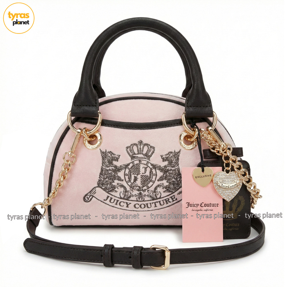 NEW JUICY COUTURE CLASSIC SCOTTIE DOGS JUICY‎ SATCHEL/SHOULDER BAG CHIFFON PINK